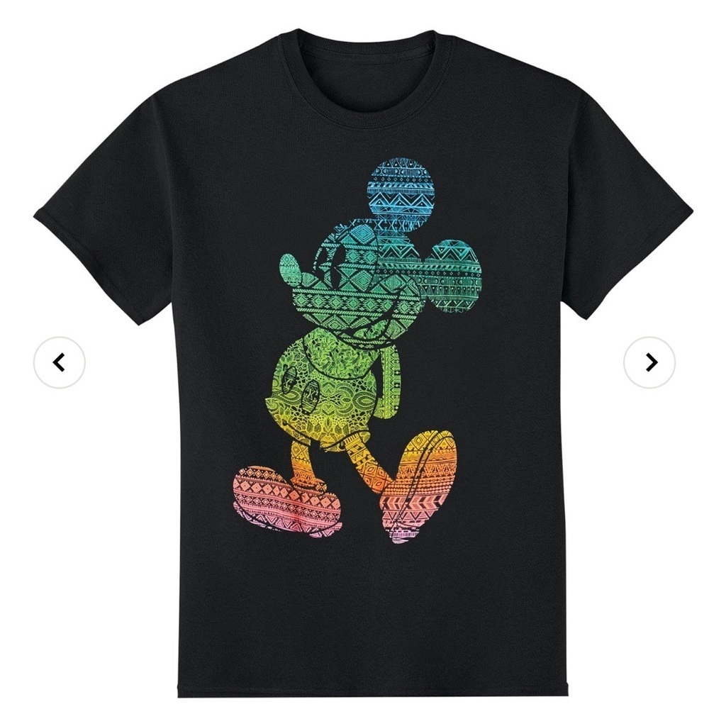 Disney Mickey Mouse Boho T-Shirt 3XL Black Short Sleeve Graphic Tee